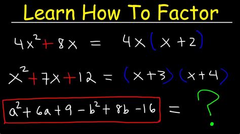 What is factoring in math - Oct 6, 2021 · The process of writing a number or expression as a product is called factoring. If we write 60 = 5 ⋅ 12, we say that the product 5 ⋅ 12 is a factorization of 60 and that 5 …